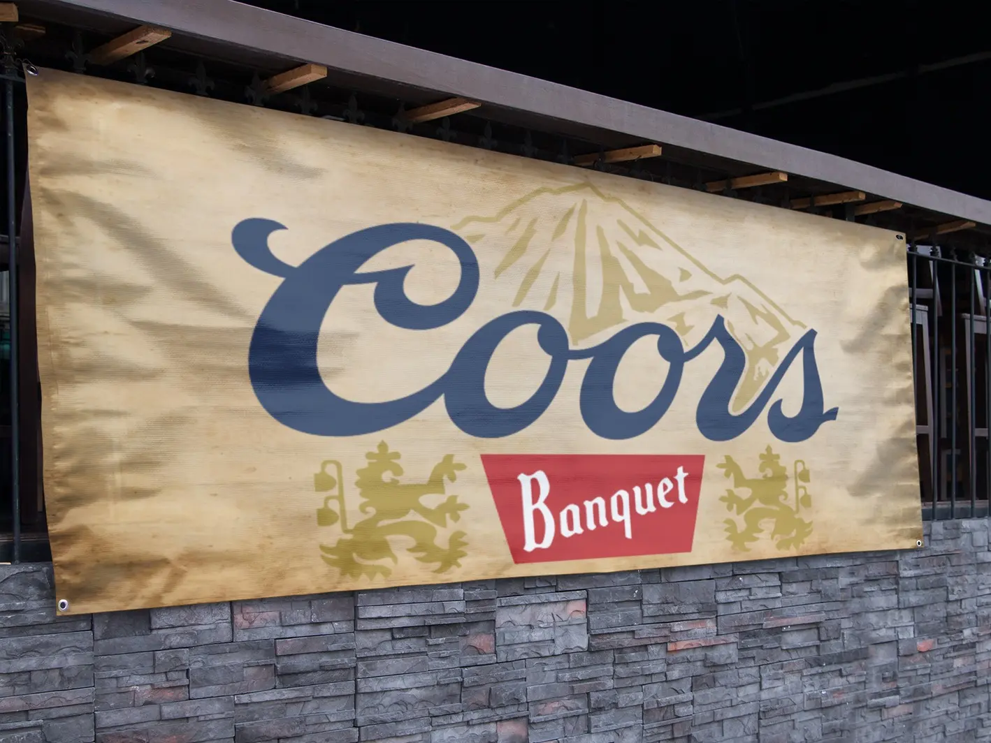 Coors Banquet Beer Banner - 2.5ft x 5ft, Perfect for Garage, Shop, Mancave