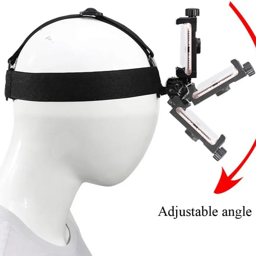 Adjustable Head-Mounted Phone Mount for Action Cameras, First-Person View, Outdoor Cycling, Live Streaming, Fits Most Phones, Vlog Accessories, Video Recording Accessories