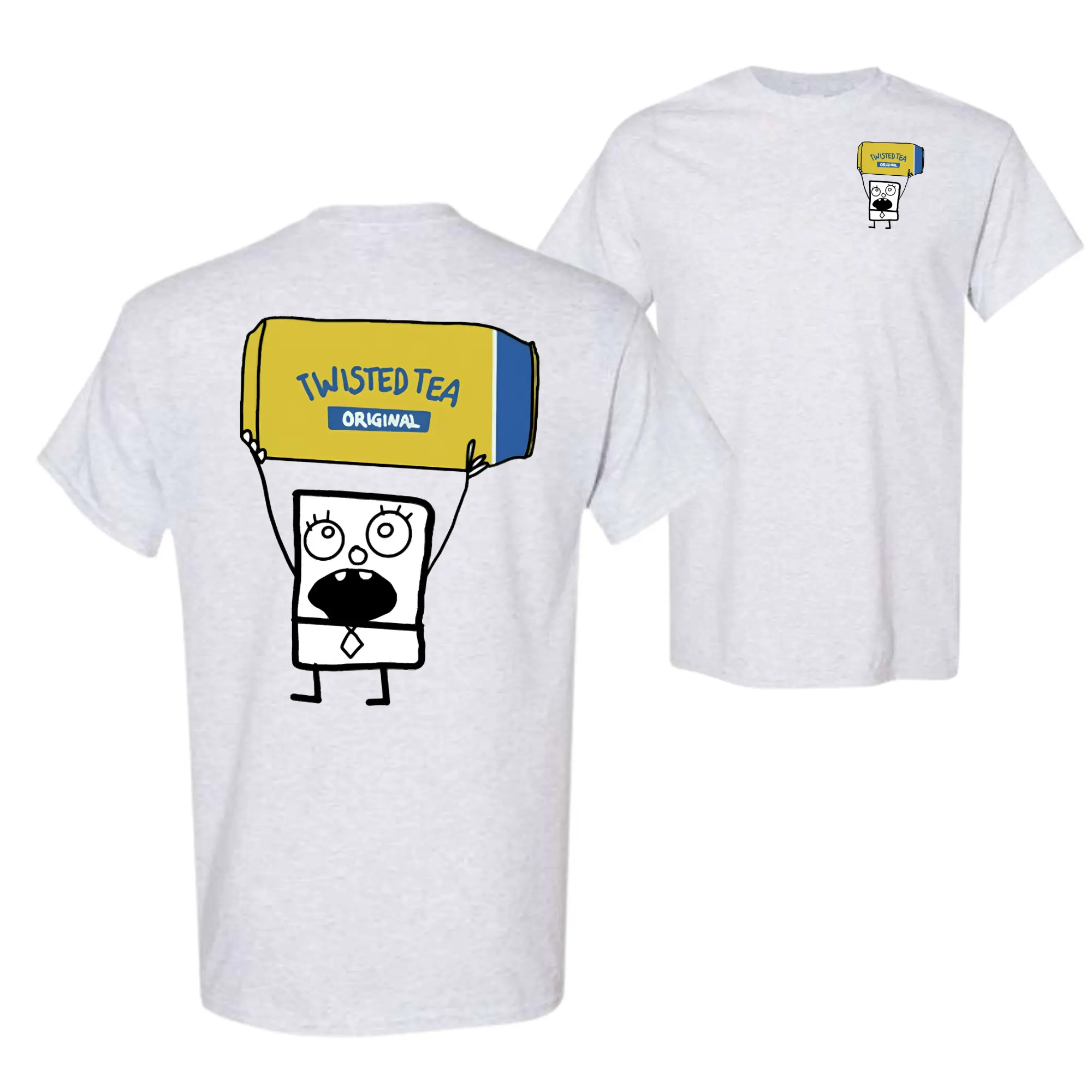 Doodlebob Twisted Tea Essential 2 Sided TShirt, Funny Drinking TShirt, Summer TShirt, Full Color Tees , Tshirt, men gifts, women gifts Menswear Top