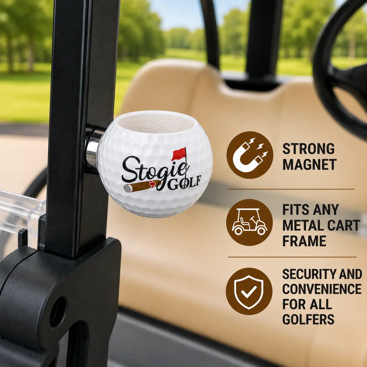 Stogie Golf Magnetic Golf Cart Caddy