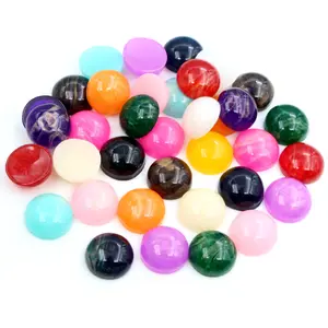 New Style 40pcs 12mm Mix Colors Flat back Resin Cabochons Cameo Fit 12mm Cameo Base Cabochons For Charms Bracelet Necklace