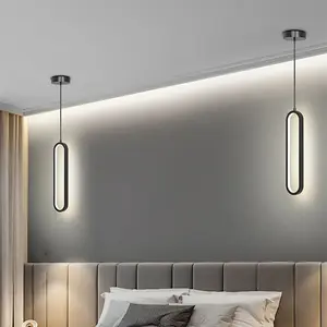 Modern LED Pendant Light | 40CM | Black/Gold | Single Head | Warm Light/3-Color Light | 2M Adjustable Cord | For Dining Room, Office, Balcony & More | Lighting