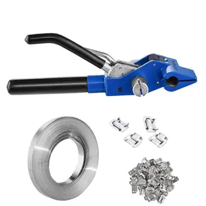 VEVOR Banding Strapping Kit with Strapping Tensioner Tool, TikTokShopBlackFriday, 100 ft Length 304 Stainless Steel Banding, 100 Metal Seals, Pallet Packaging Strapping Banding Kit, Banding Packaging Strapping for Packing