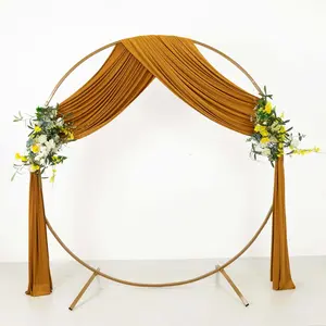 Gold 4-Way Stretch Spandex Backdrop Drape Curtain, Wrinkle Free Event Divider Panel with Rod Pockets - 5ftx18ft