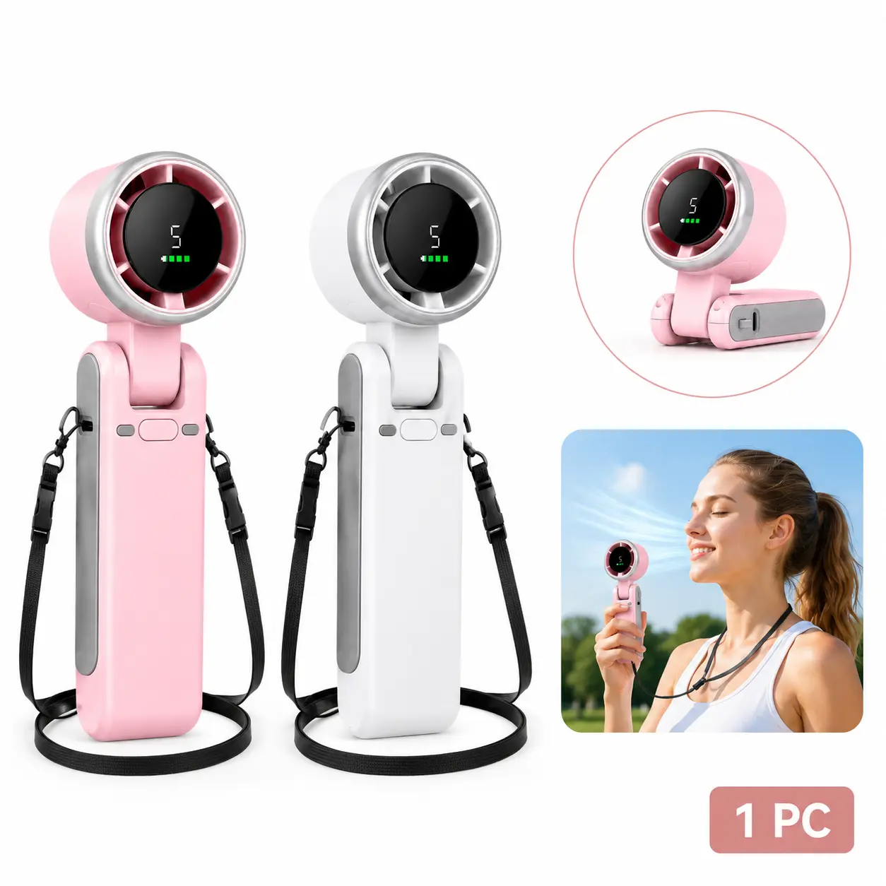 USB Rechargeable Handheld Mini Fan, Portable Personal Cooling Fan with Strong Wind for Travel, Office Use (Party Gift for Summer Home Supplies)