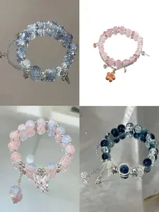 Sweet Versatile Butterfly/Peach Blossom/Shooting Star Beaded Bracelet | Stackable Design, High Aesthetic | Niche Elegant BFF & Couple Gift Jewelry Stackable Bracelets