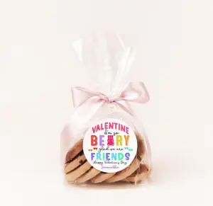 I'm Beary Glad We're Friends Valentines Day Stickers - Personalized Gummy Bear Valentine Sticker Labels - Classroom Valentines for School