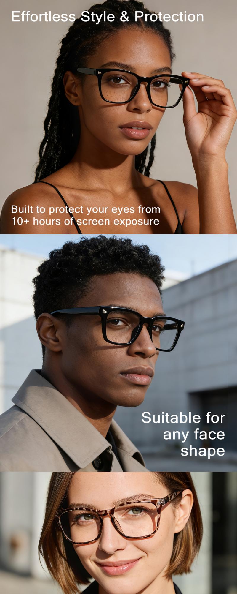 SUNVOES 2 Pack Blue Light Blocking Glasses Spring Hinge For Women Men Unisex - Anti Eyestrain/Glare/Dryness/UV/, Computer Gaming Glasses, Reduce Eye Strain, Sturdy Durable Lightweight Stylish Square Frame,  High-Quality Premium Textured Unisex Accessory.