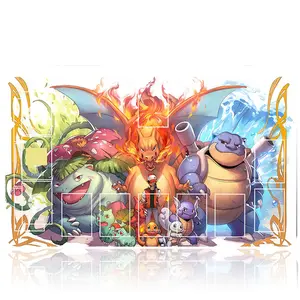 PKM Starter Team TCG CCG Playmat Anime Desk Mat Mousepad Trading Card Game Mat