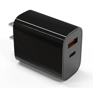 Dual Port USB-C Wall Plug-in USB Charger 20W Power