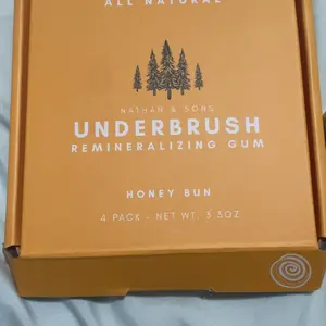 Product Review of Honey Bun  UNDERBRUSH Remineralizing Chewing Gum with Nano-Hydroxyapatite for Teeth and Gum Protection - 30 DAY SUPPLY Sweet Natural from T**y