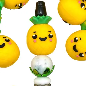 You Are The Pineapple Of My Eye 3D Silicone Focal Beads - Smiley Face Beading & DIY bead craft