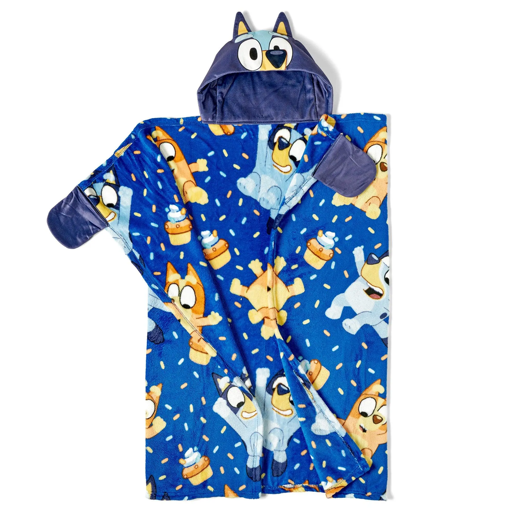 Bluey Bouncy About Hooded 3D Sculpted Hood Silk Touch Throw Blanket 40X50 Inches