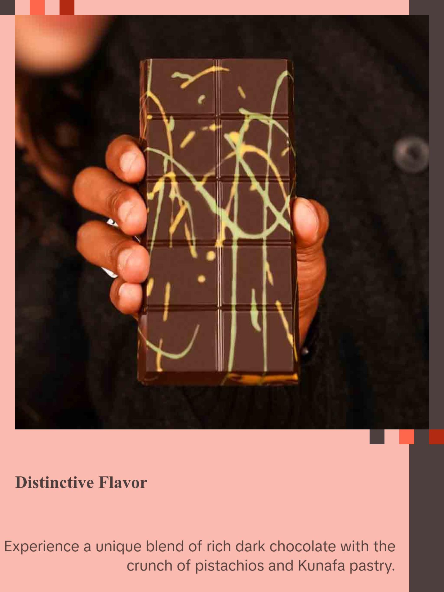 Viral Dubai Style Dark Chocolate Pistachio Kunafa Ultimate Chocolate Bar Experience