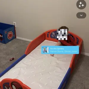 Marvel Spidey and His Amazing Friends 4-Piece Toddler Room-in-a-Box Set – Includes Sleep and Play Toddler Bed, Table, 1 Chair and Toy Box