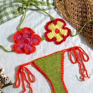 Flower Crochet Bathing Suit