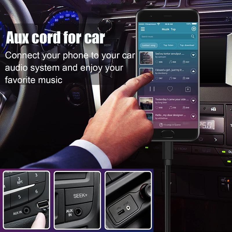 For iPhone 16 IPhone 15 Pro Max 15 Plus 8 Pin to 3.5mm AUX Audio Car Adapter Cord Cable