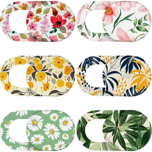 Laptop Camera Cover Slide Cute (6 Pack), Ultra Thin Webcam Cover for iPhone iPad MacBook Pro Computer iMac Cell Phone PC Accessories, 0.03" Camera Blocker Slider, Great for Privacy - Flowers