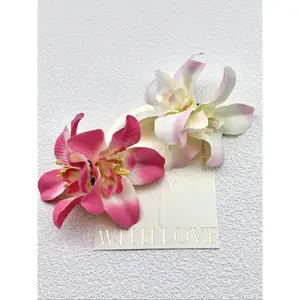 Boho Style Ombre Orchid Design Hair Clip Set, Elegant Flower Decor Hair Accessories for Women & Girls, Minimalist Headwear Suitable for Thick Hair