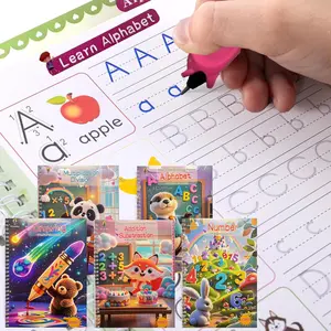 Magic Grooved Writing Practice Books with Pens,Large Handwriting Practice for  3+, 's Magic Copybooks,Learning to Write  Writing Helper (5 Books with Pens