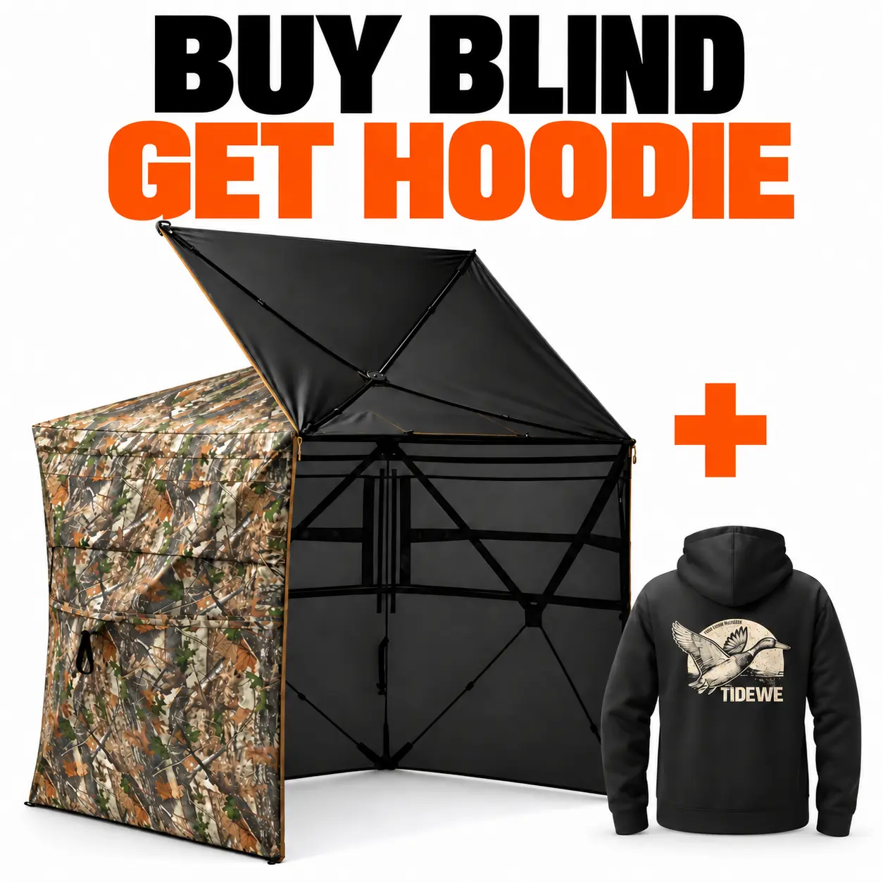 TIDEWE Hunting Blind See Through with Carrying Bag, 2-3 Person Pop Up Ground Blinds 270 Degree, Portable Resilient Hunting Tent for Deer & Turkey Hunting Camouflage Sliding Windows #Dealsforyoudays