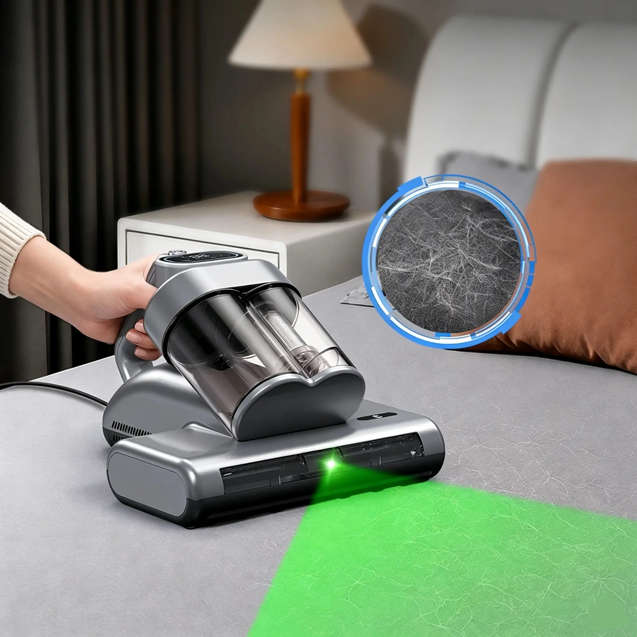 [Upgraded] EASYERA Mattress Vacuum Cleaner for Dust Mites – 18kPa Powerful Suction UV-C Mattress Cleaner with Intelligent LED Display, 149°F Hot Air Sterilization, HEPA Filter, Lightweight Deep Cleaner for Pet Hair on Bed, Sofa for Clean Living