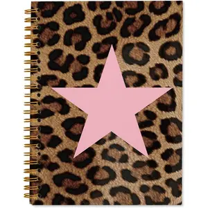 Preppy  Leopard Notebook Journal Gifts for Women Teen Girls School Supplies College, Retro Leopard Print   Aesthetic Notebooks Journals for Work Office School Note Taking, 5.5x8.3