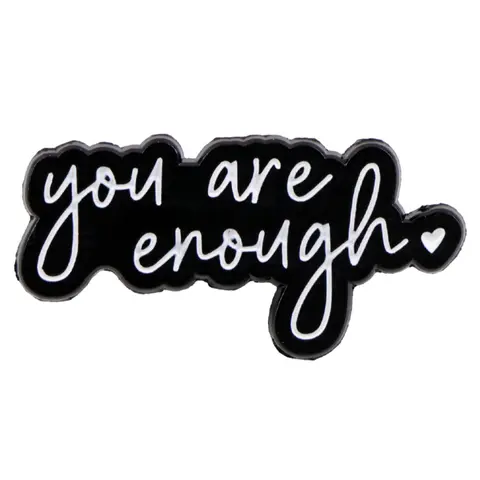 You Are Enough Cartoon Brooches and Pins, Alloy Brooch Pin, Pinback, Vintage Style Badges, Personalized Clothing Accessories, All Seasons Casual Wear, Shaped Badges