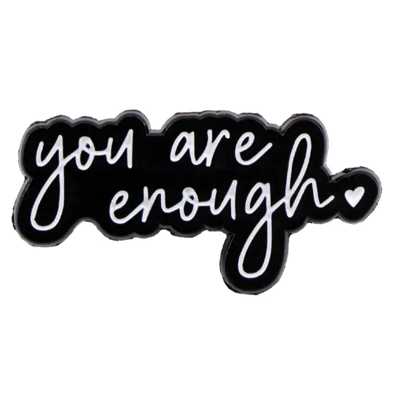 You Are Enough Cartoon Brooches and Pins, Alloy Brooch Pin, Pinback, Vintage Style Badges, Personalized Clothing Accessories, All Seasons Casual Wear, Shaped Badges
