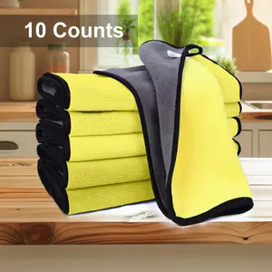 10 Counts Thick Cleaning Cloth,Towels for Cars,Rags for Kitchen,Lint Free Microfiber,Polishing Waxing Dry for Cars Absorbent Towel,Rags for House,Random Color