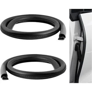 2 count 2.62Ft Adjustable Automotive Weather Stripping Door Seal,Open-end  Door Weather Stripping with Upgraded U-Shaped Fixing Steel Strip & Bayonet,Thickened  Rubber Edge Trim