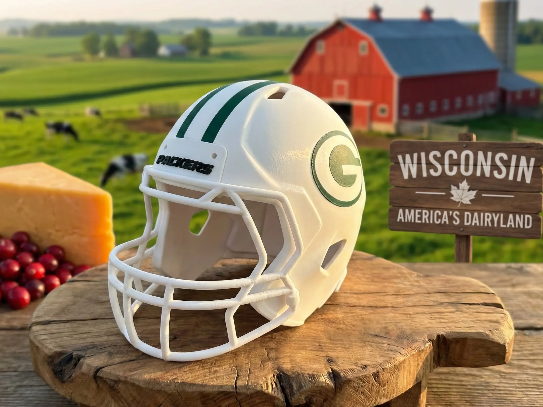 Greenbay Packers 3D Printed Helmet Decor Greenbay Packers 3D Printed Helmet Decor