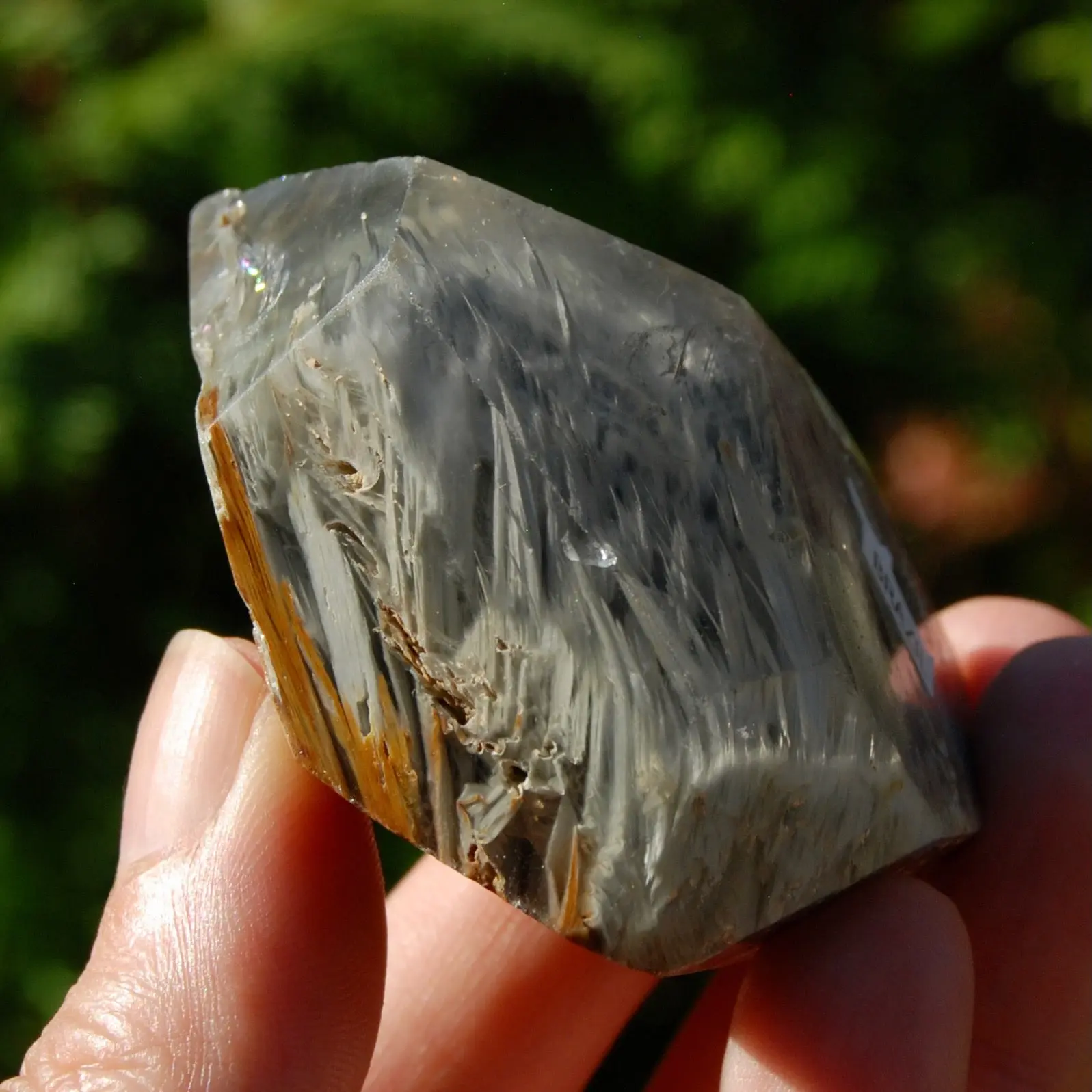 RARE Blue Amphibole Quartz Crystal Polished Freeform, Blue Angel Phantom Quartz, Brazil