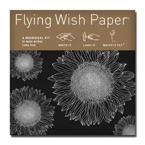 SUNFLOWERS SHINING STAR Flying Wish Paper - Success Wishes That Reach for Stars | Whimsical Wish Release Kit with Writing Sheets, Launch Platforms & Pencil – Magical Creative Play - Graduation, Personal Growth & Motivational Gift Set