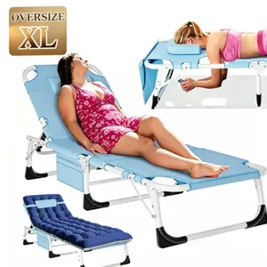 DoCred XL Deluxe Tanning Chair with Face Hole, 5-Position Adjustable 3N1 Portable Folding Beach Chair, Heavy Duty Lounge Chair for Summer Poolside, Outdoor, Sunbathing, Lawn, Patio,summerwins