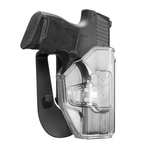 OWB Clear Holster for SIG P365 / P365 SAS / P365X / P365-380 |Not fit P365 XL, XMacro, Fuse, Right Hand Index Finger Release | Level II Retention | Paddle Holster