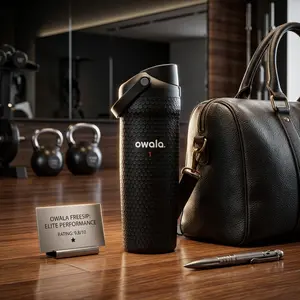Owala 32oz premium insulated water bottle, black stainless steel design