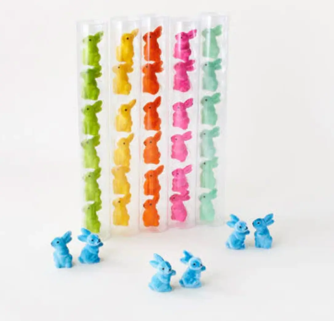 Flocked bunny tube of 6