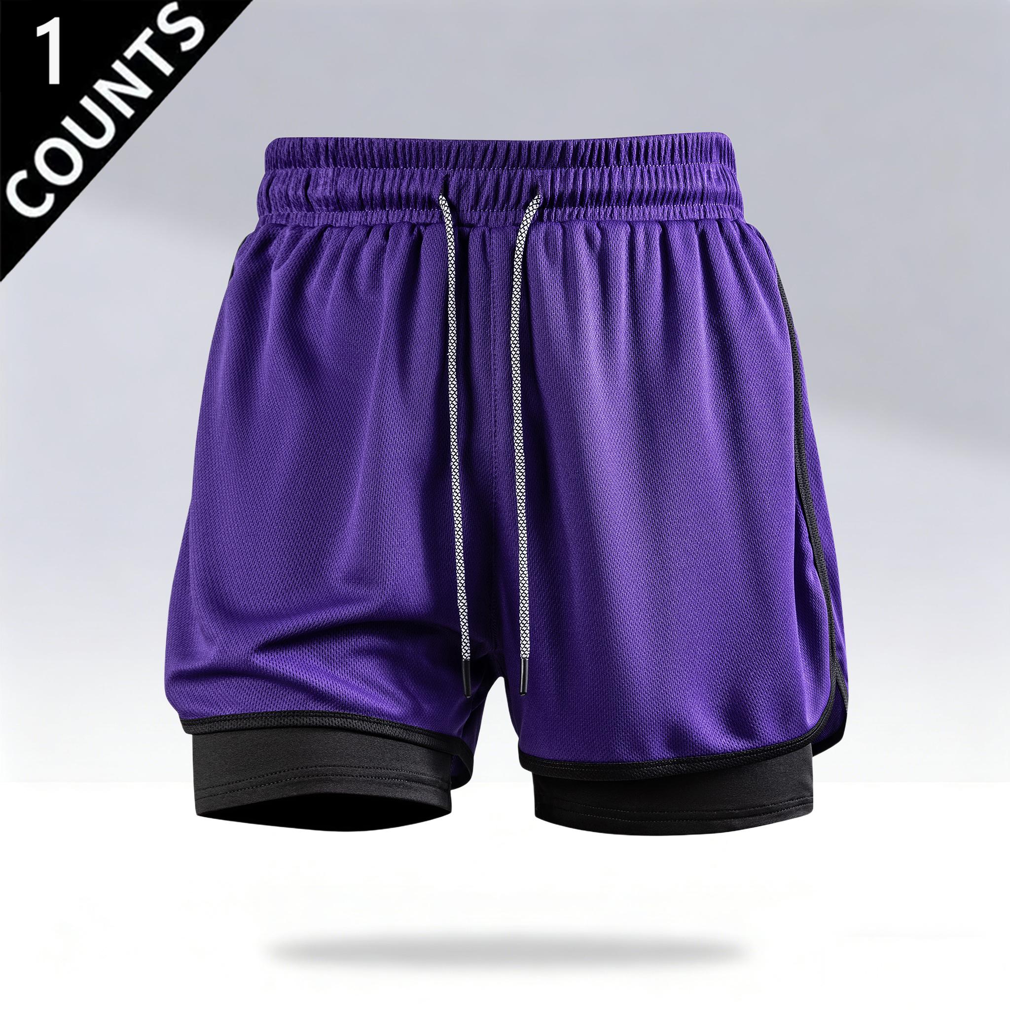 4-Pack Men’s 2-in-1 Running Shorts with Liner, Quick-Dry Breathable Mesh Athletic Workout Shorts, Lightweight Gym Basketball Shorts with Drawstring and Pockets, Summer Multi-Pack Sports Shorts for Fitness and Everyday Wear