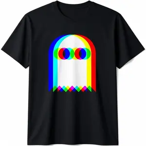 Ghost Trippy Vaporwave Halloween Techno Rave EDM Music Party T-Shirt   Graphic tees Casual Shortsleeve