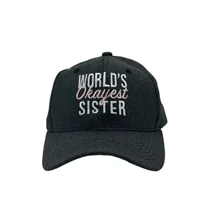 Worlds Okayest Sister Hat Funny Sibling Gift Cap Funny Hats Funny Sibling  Novelty Caps for Men Standard