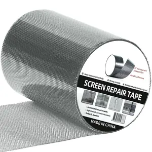 4in X 20ft Window Screen Repair Tape Grey- Heavy Duty 3-Layer Adhesive, Waterproof Fiberglass Mesh