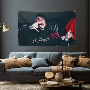 Rapper Music Poster Lil Singer Peep Tapestry 3X5ft Banner Home Decor Tapestry Bedroom, Living Room, College Dorm Decor Can Be Used Indoor and Outdoor boys and girls room decor