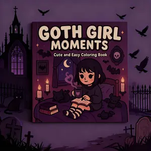 Gothic Girl Coloring Book, Spooky Kawaii Coloring Book, Anime Girl Coloring Pages, Cute Soft Gothic Art, Suitable for Adults and Teens