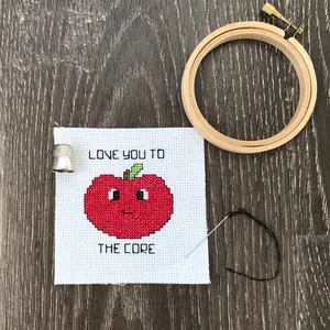 Starter Stitches: Apple Cross Stitch Kit | Beginner DIY Needlecraft Kit