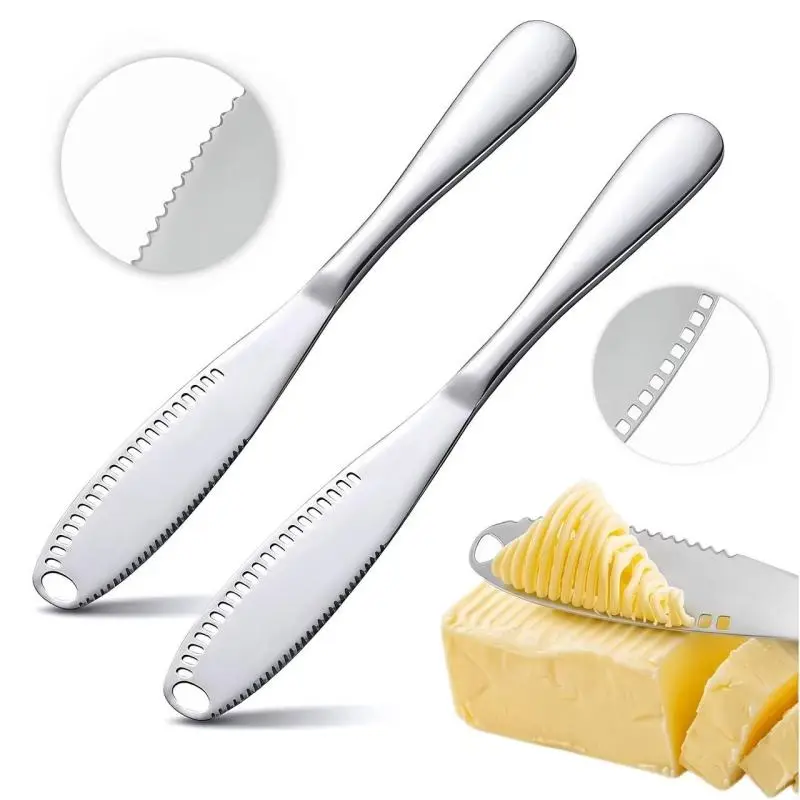 3-in-1 Butter Spreader—Stainless steel butter knife suitable for butter, cheese, and jam; includes a mini grater; ergonomically designed; a must-have kitchen tool for every home; kitchen utensil;
