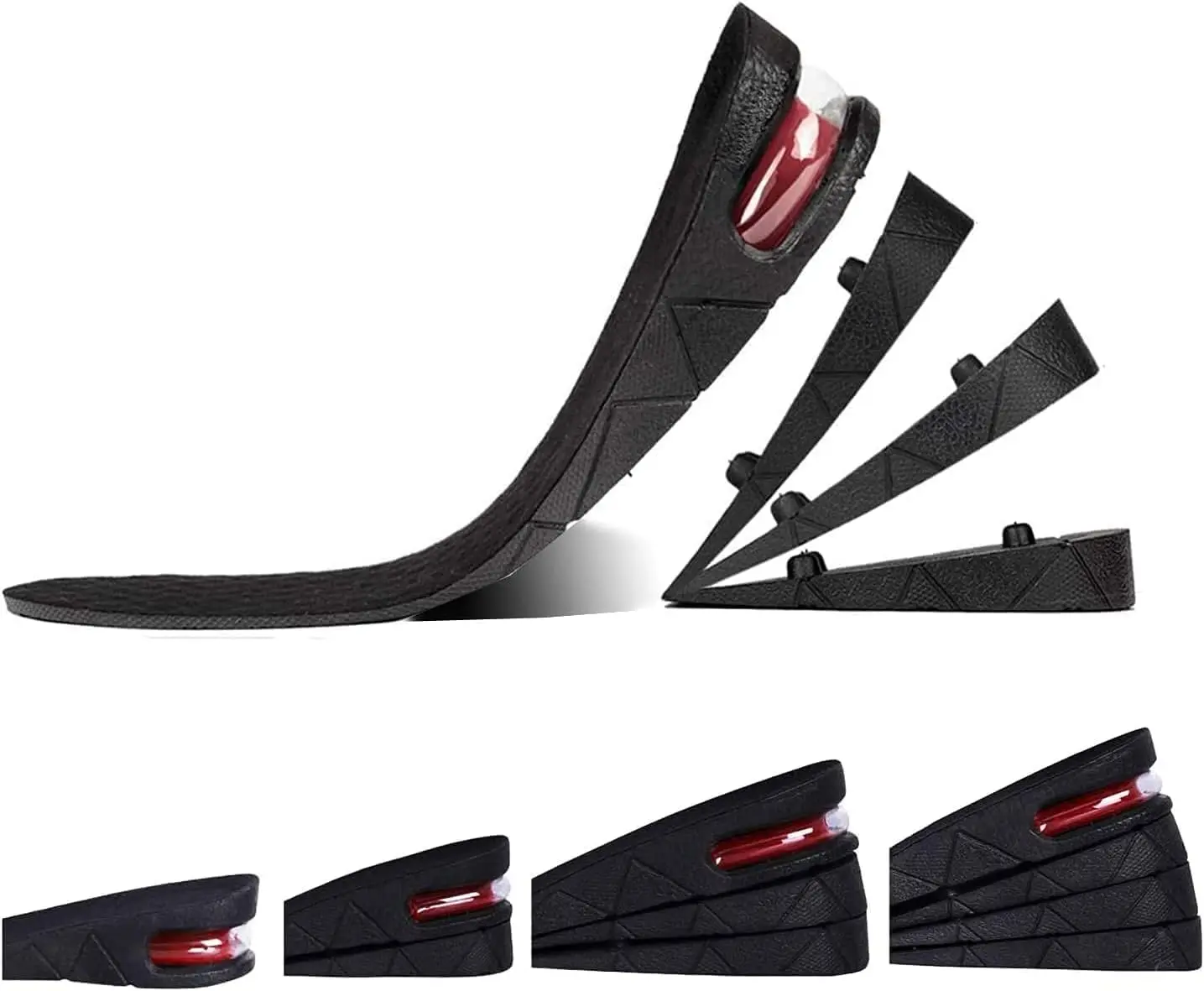 Heightening Insole, Four-Layer Heightening, air Cushion and Plug-in, Universal Orthopaedic Heightening Insole for Men and Women Footwear Shoe