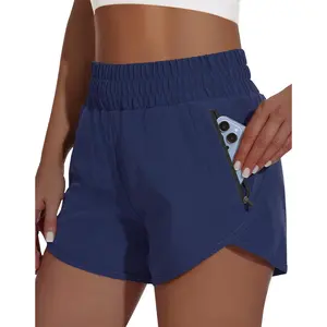 Women's High Waist Track Shorts 4 "High Waist Running Fitness Quick-Drying Abdomen Control  Belt Zipper Pocket bandit  running  shorts workout clothes sporty short solid color summerworkout gym  high-waisted athleticathletic tiktok  shop for lycra  shorts