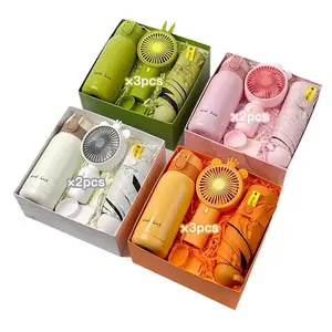 Vacuum Fan Umbrella Gift Set For Women US Warehouse Promotional Bridesmaid Valentine's Day Thank You Wedding Souvenirs Items for Guests Birthday Gift Set