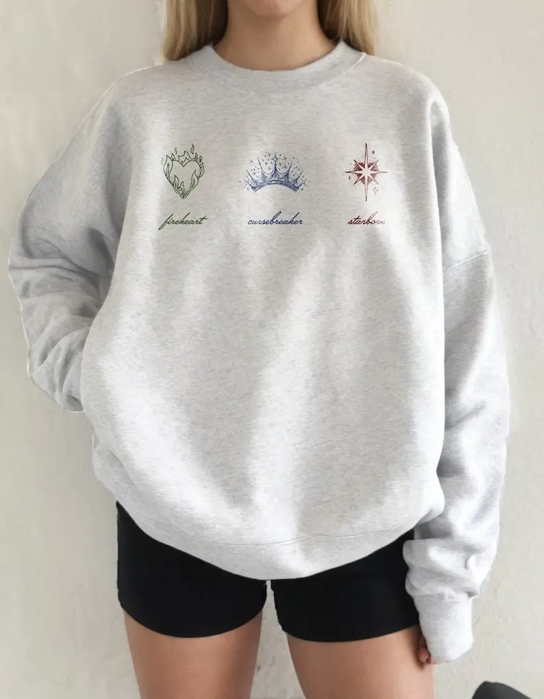 Sarah J Maas Sweatshirt T Shirt Hoodie,  Fireheart Aelin Galathynius Cursebreaker Feyre Starborn Bryce Quinlan Licensed SJM Merch ACOTAR Throne Of Glass